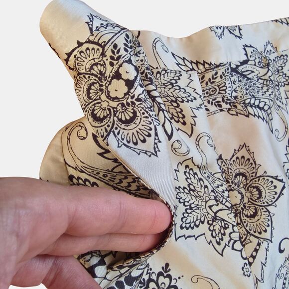 ZARA S Satin Wide-Leg Pant Damask Floral High Waist Flowy Trousers - Picture 12 of 12